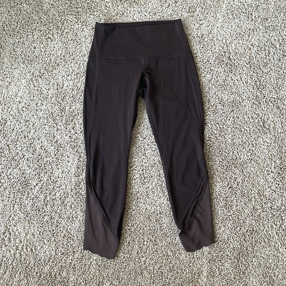 Lululemon Align cropped brown legging scalloped bottom size 6 - Picture 1 of 5